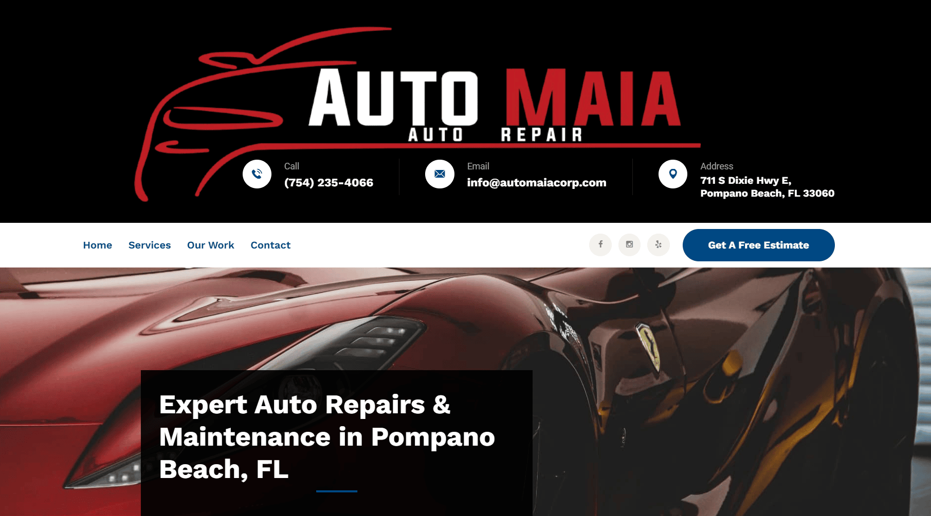 Auto Maia Auto Repair website screenshot