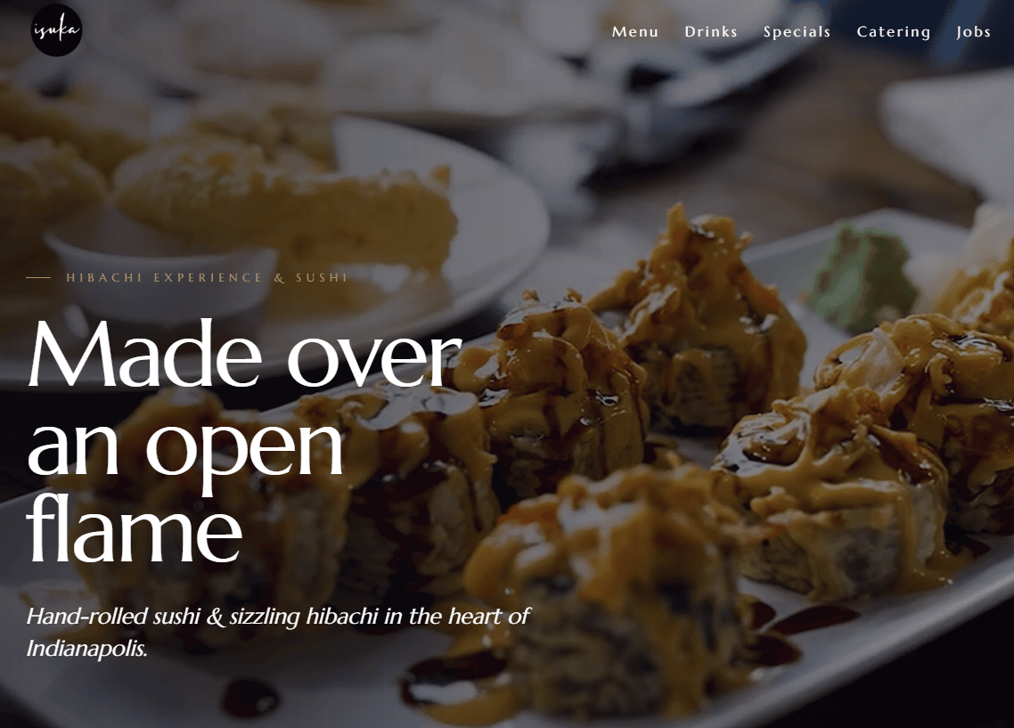 Isuka Hibachi Express & Sushi website screenshot