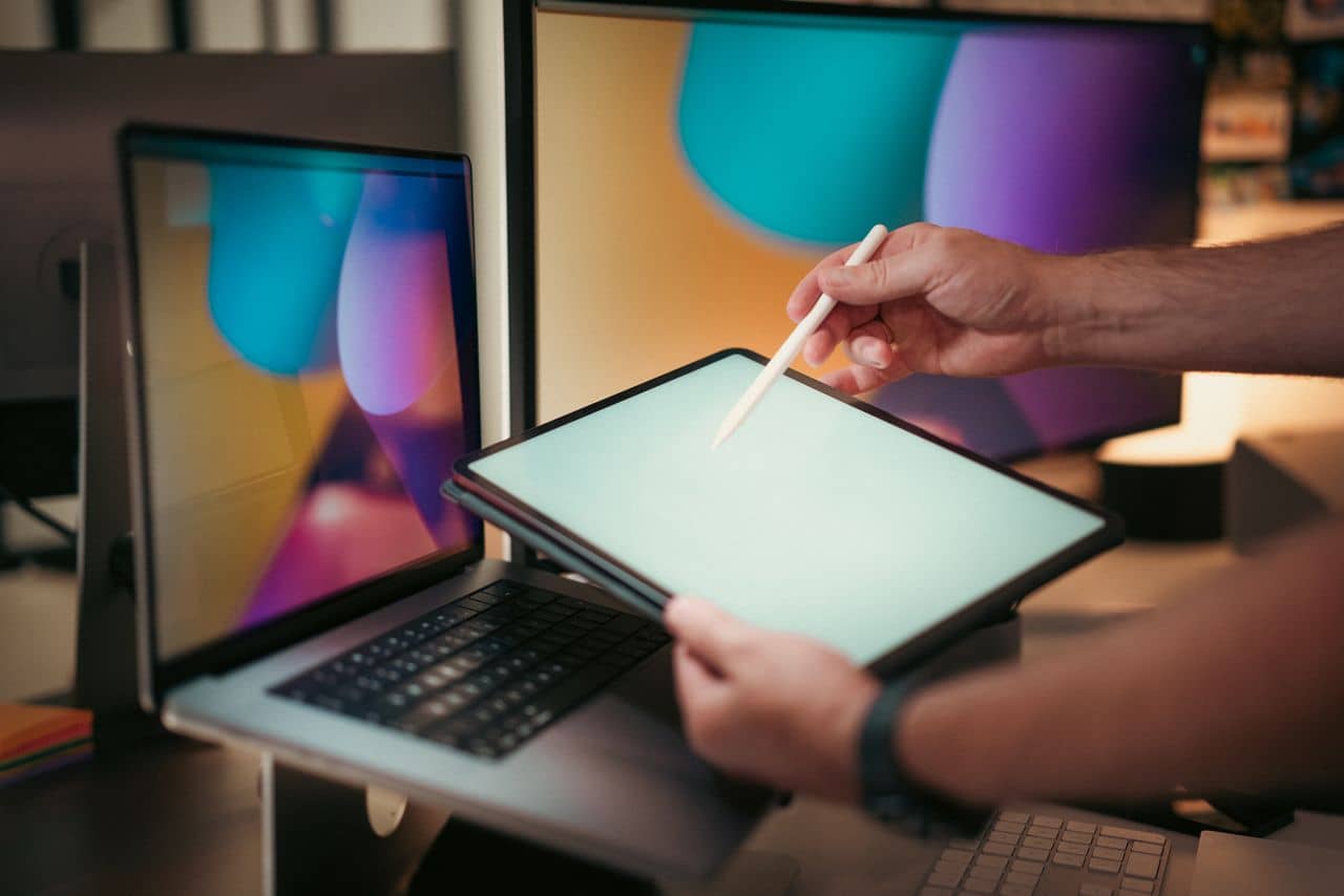 Logo and brand design workspace with color swatches
